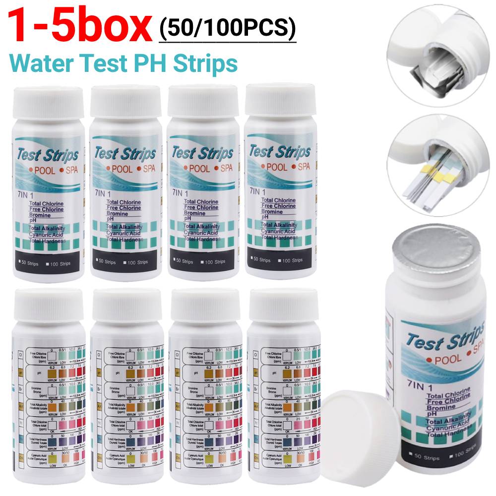 Aquarium Fish Accessories - 50/100PCS Water Test PH Strips 7-in-1