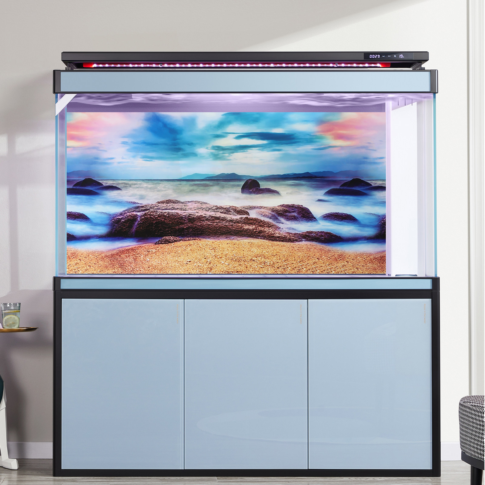 Background Film 3D - Fish Tank Background Paper Decorative Aquarium
