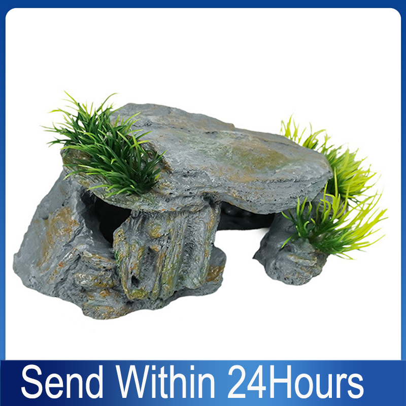 Aquarium Fish Hideout - Reptile Rock Hide Cave Natural Reptile