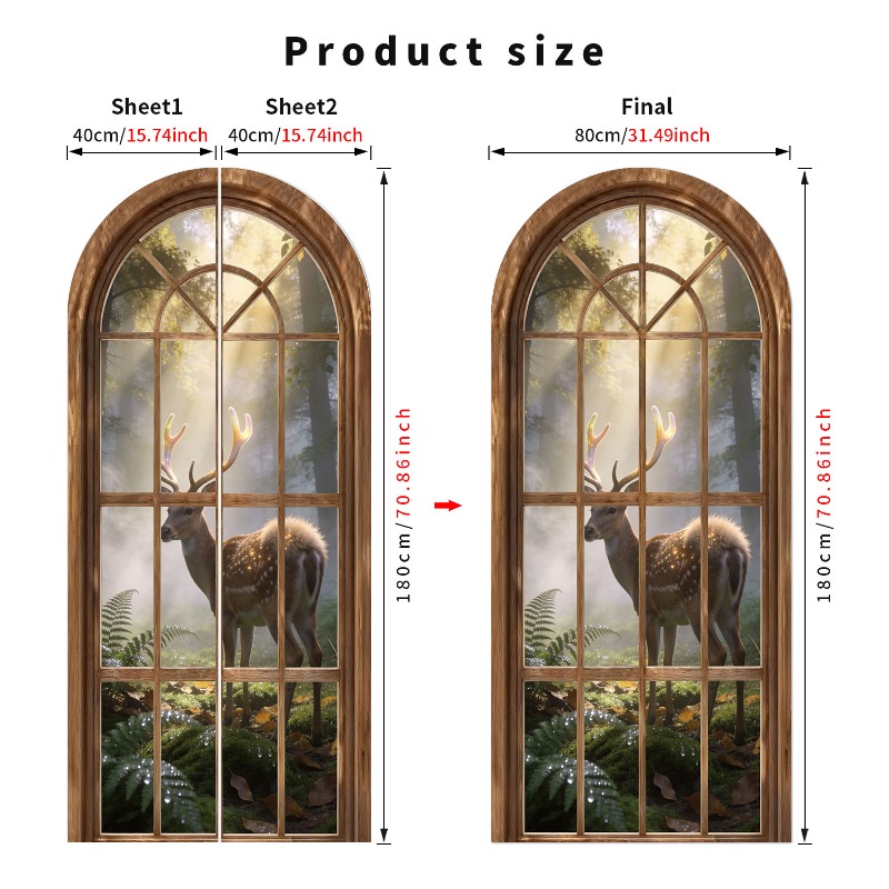 80x180cm 3D Fake Arch Window W - огляд і ціна Background Film 3D