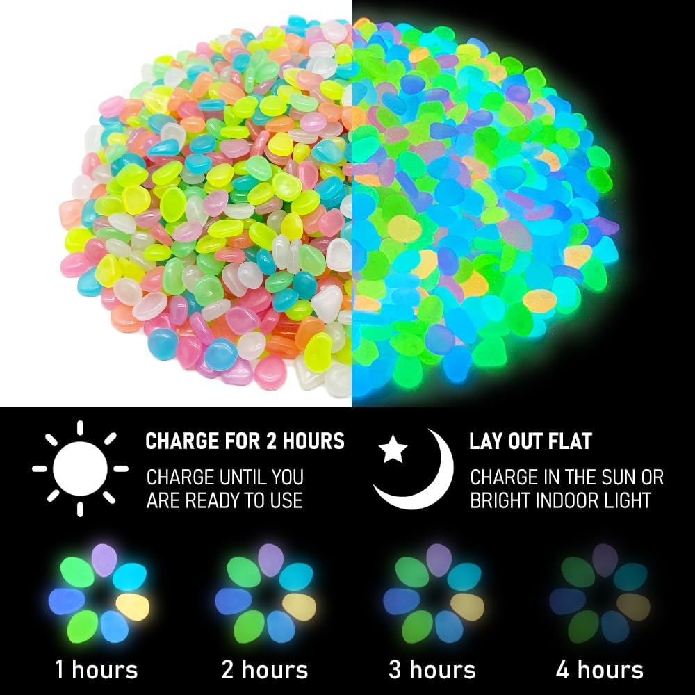 500 PCS Multi-Color Glow Pebbl - огляд і ціна Aquarium Fish Light