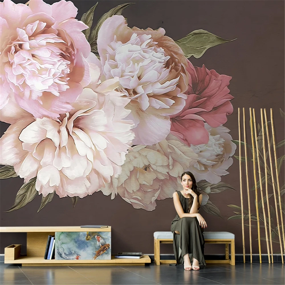 custom American peony wallpape - огляд і ціна Background Film 3D